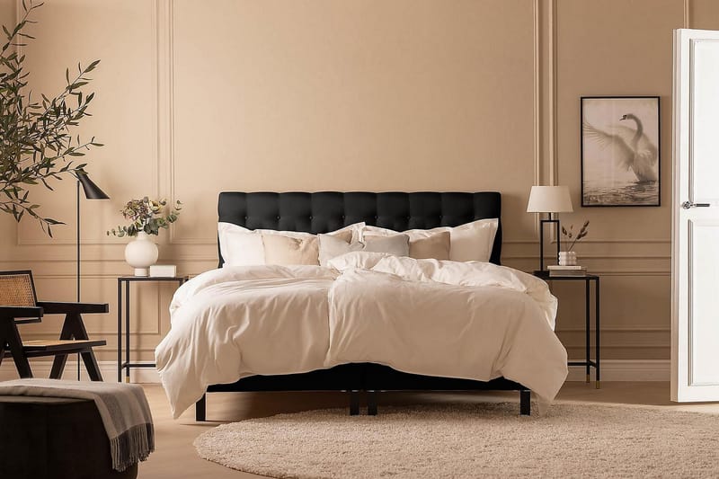 Scarlett Kontinentalseng 180x200 Memorymadrass - Svart - Møbler - Senger - Kontinentalsenger