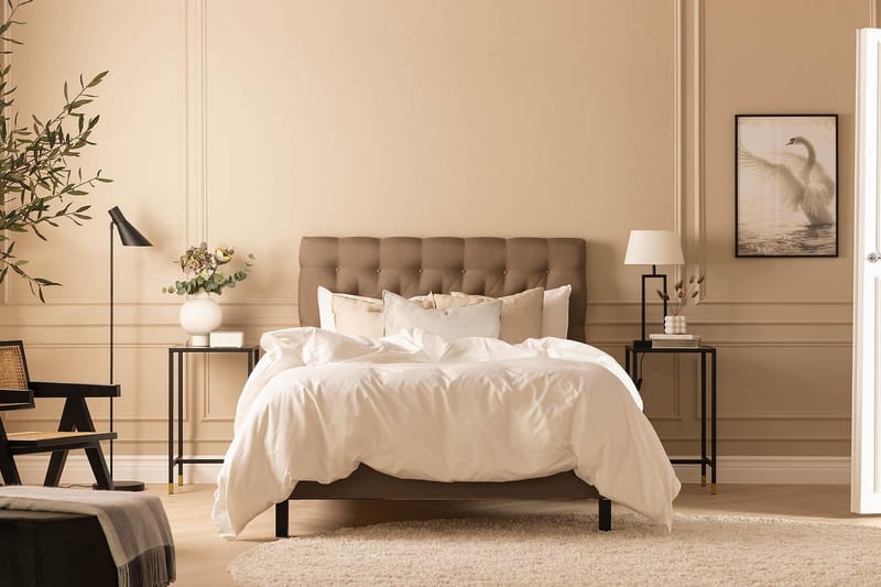 Scarlett Sengepakke 120x200 Lateksmadrass - Dypheftet gavl Brun - Møbler - Senger - Kontinentalsenger