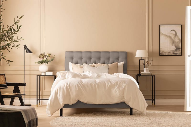 Scarlett Sengepakke 120x200 Lateksmadrass - Dypheftet gavl Grå - Møbler - Senger - Kontinentalsenger