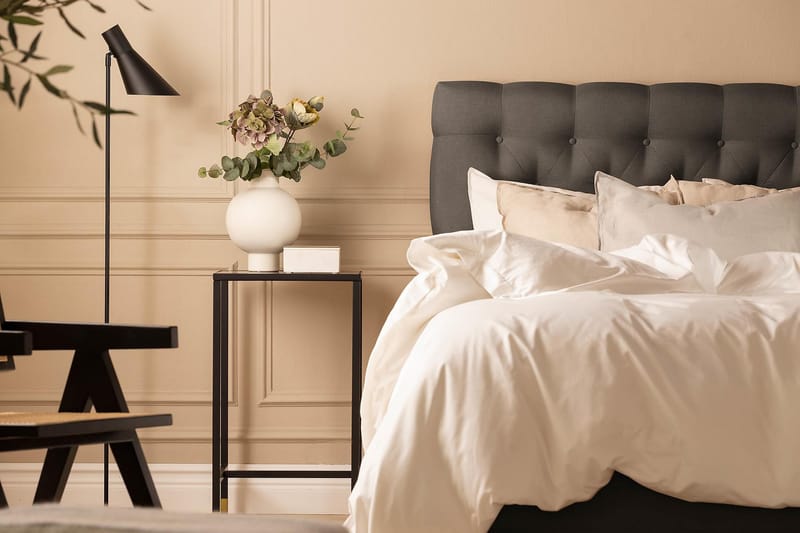 Scarlett Sengepakke 120x200 Lateksmadrass - Dypheftet gavl Mørkegrå - Møbler - Senger - Kontinentalsenger