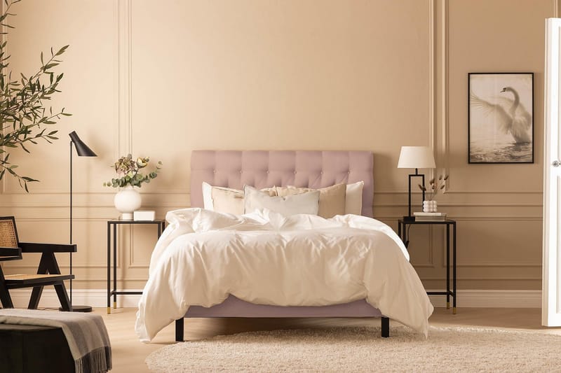 Scarlett Sengepakke 120x200 Lateksmadrass - Dypheftet gavl Rosa - Møbler - Senger - Kontinentalsenger