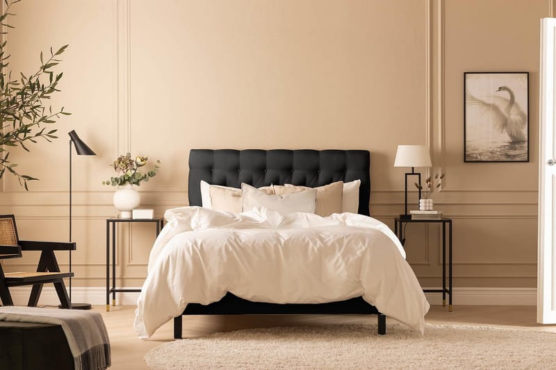 Scarlett Sengepakke 120x200 Lateksmadrass - Dypheftet gavl Svart - Møbler - Senger - Kontinentalsenger