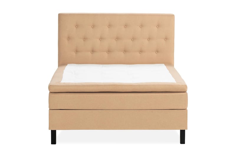 Scarlett Sengepakke 140x200 Memorymadrass - Knappet gavl Beige - Møbler - Senger - Kontinentalsenger