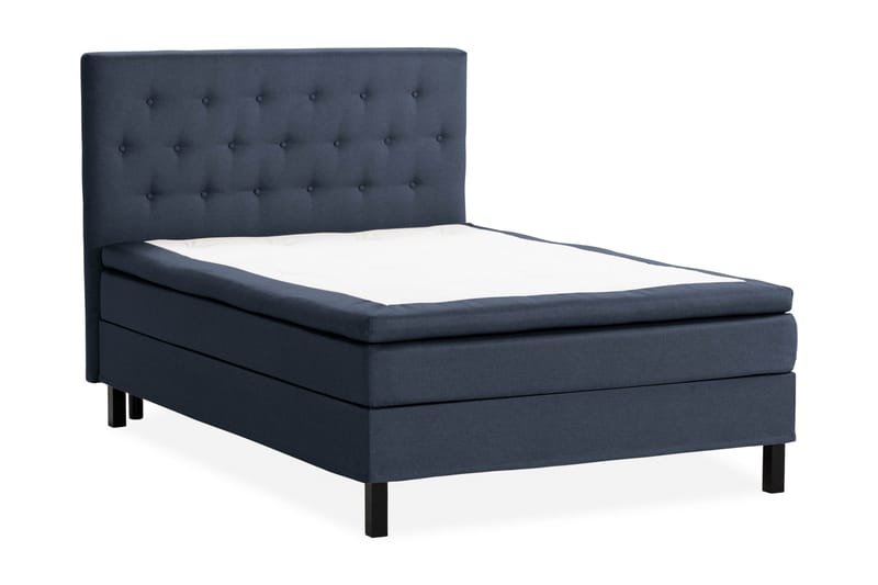 Scarlett Sengepakke 140x200 Skummadrass - Knappet gavl Blå - Møbler - Senger - Komplett sengepakke