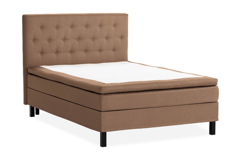Scarlett Sengepakke 140x200 Skummadrass - Knappet gavl Brun - Møbler - Senger - Komplett sengepakke