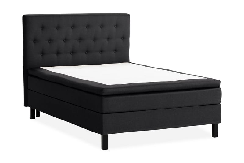 Scarlett Sengepakke 140x200 Skummadrass - Knappet gavl Svart - Møbler - Senger - Kontinentalsenger