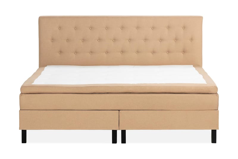 Scarlett Sengepakke 210x210 Lateksmadrass - Knappet gavl Beige - Møbler - Senger - Komplett sengepakke