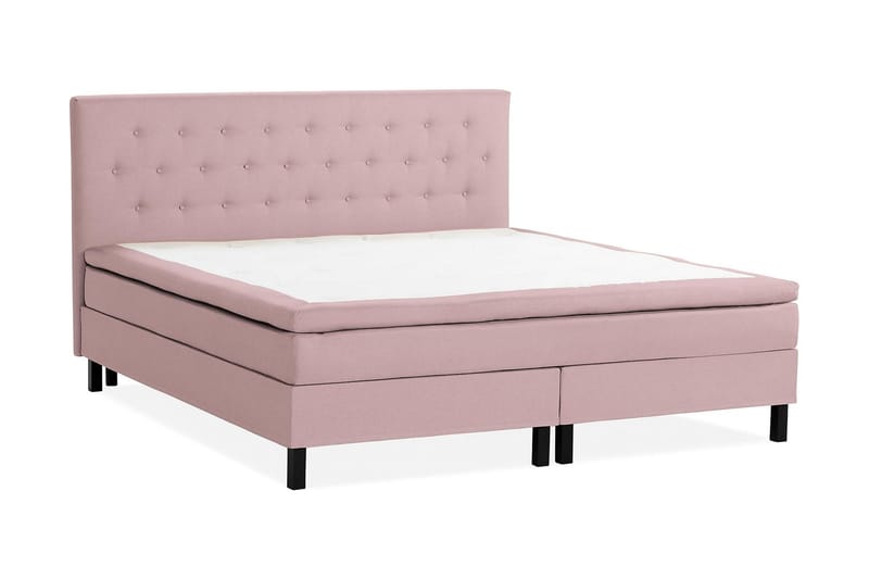 Scarlett Sengepakke 210x210 Lateksmadrass - Knappet gavl Rosa - Møbler - Senger - Komplett sengepakke