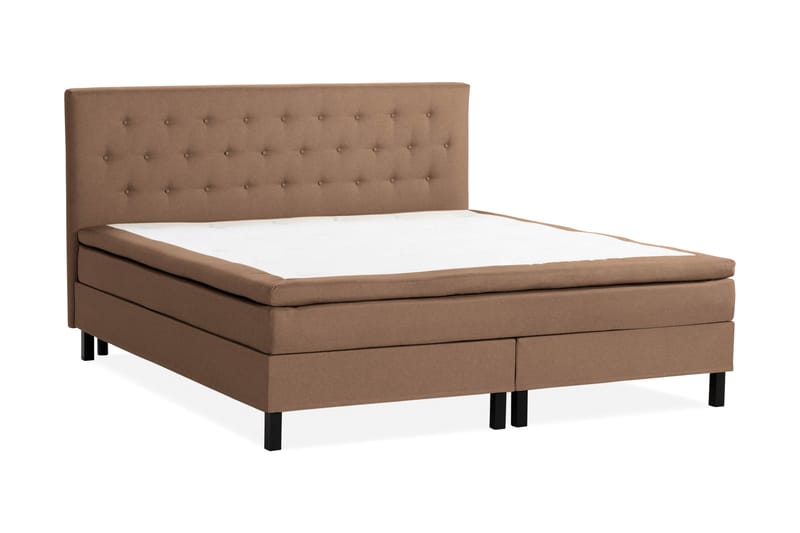 Scarlett Sengepakke 210x210 Skummadrass - Knappet gavl Brun - Møbler - Senger - Komplett sengepakke