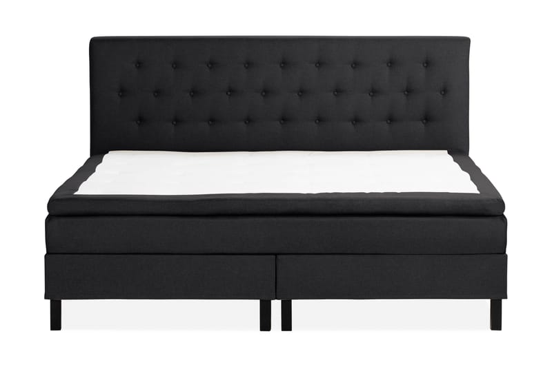 Scarlett Sengepakke 210x210 Skummadrass - Knappet gavl Svart - Møbler - Senger - Komplett sengepakke