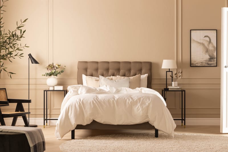 Scarlett Sengepakke 90x200 Skummadrass - Dypheftet gavl Brun - Møbler - Senger - Kontinentalsenger