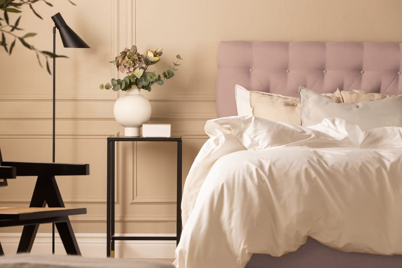 Scarlett Sengepakke 90x200 Skummadrass - Dypheftet gavl Rosa - Møbler - Senger - Kontinentalsenger