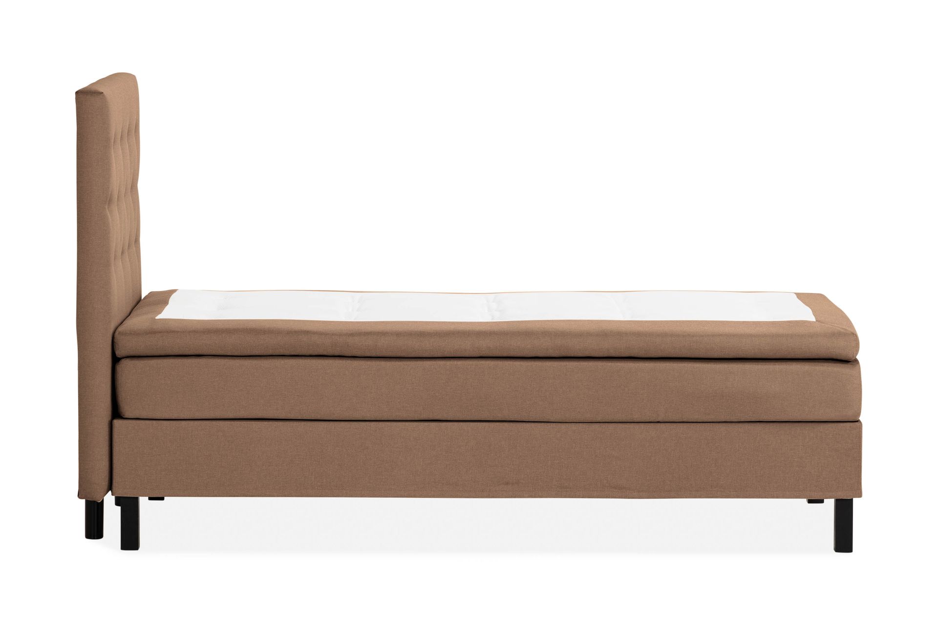 Scarlett Sengepakke 90x200 Skummadrass - Knappet gavl Brun - Møbler - Senger - Enkeltsenger