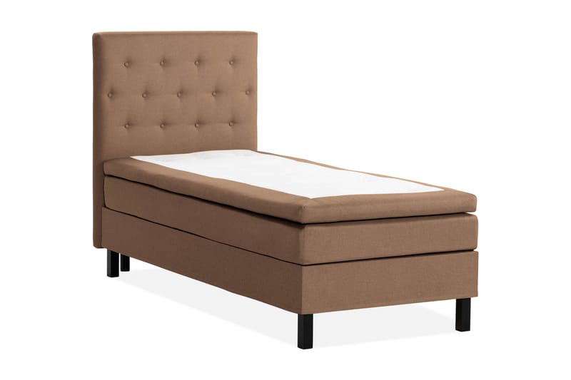 Scarlett Sengepakke 90x200 Skummadrass - Knappet gavl Brun - Møbler - Senger - Kontinentalsenger