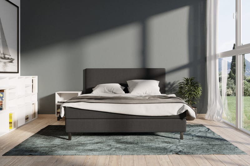 Select No 1 Komplett Sengepakke 180x200 - Mørkegrå/Svarta Ben - Møbler - Senger - Komplett sengepakke