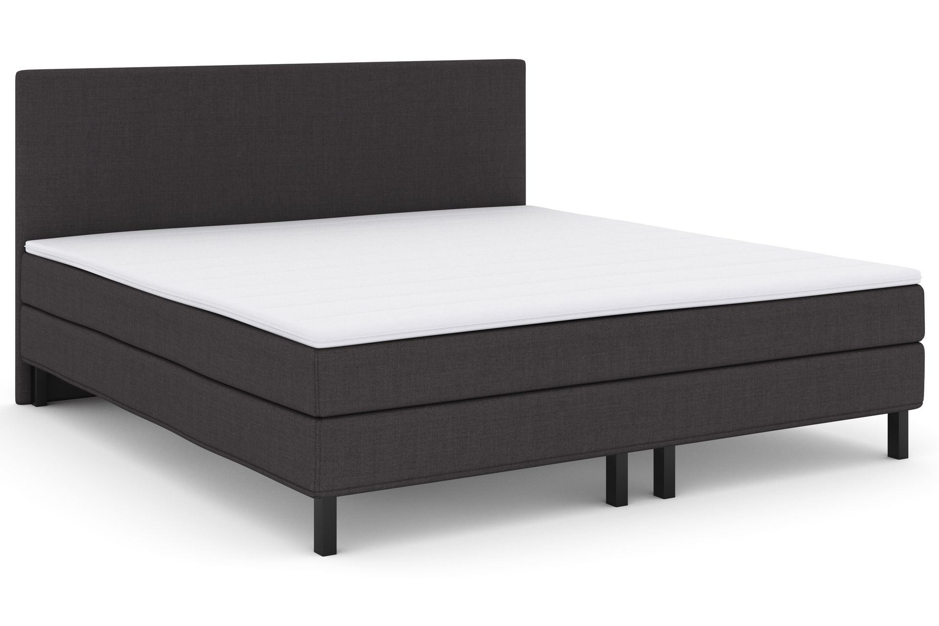 Select No 1 Komplett Sengepakke 210x210 - Mørkegrå/Svarta Ben - Møbler - Senger - Komplett sengepakke