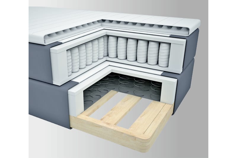 Select No 2 Komplett Sengepakke 120x200 - Lysegrå/Svarta Ben - Møbler - Senger - Komplett sengepakke