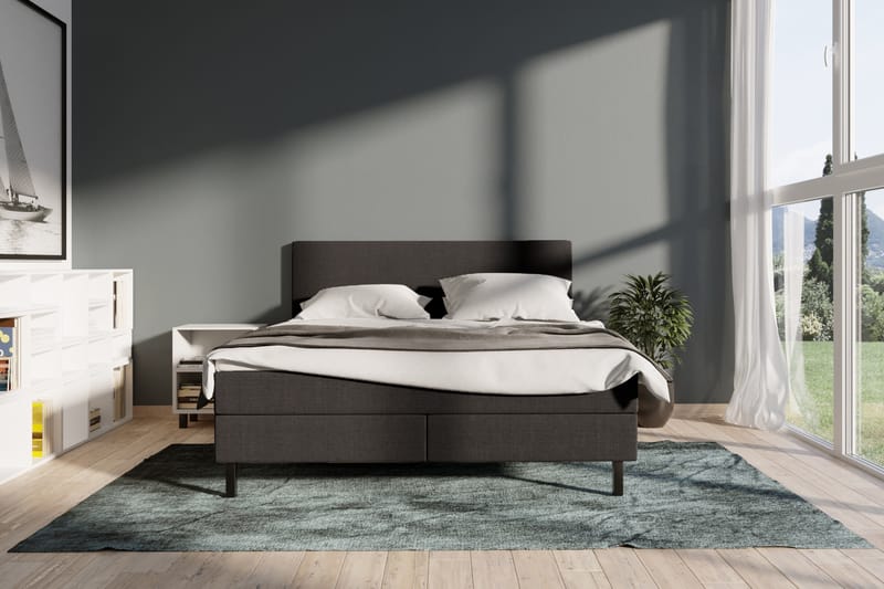 Select No 2 Komplett Sengepakke 160x200 - Mørkegrå/Svarta Ben - Møbler - Senger - Komplett sengepakke