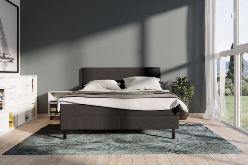 Select No 2 Komplett Sengepakke 160x200 - Mørkegrå/Svarta Ben - Møbler - Senger - Kontinentalsenger