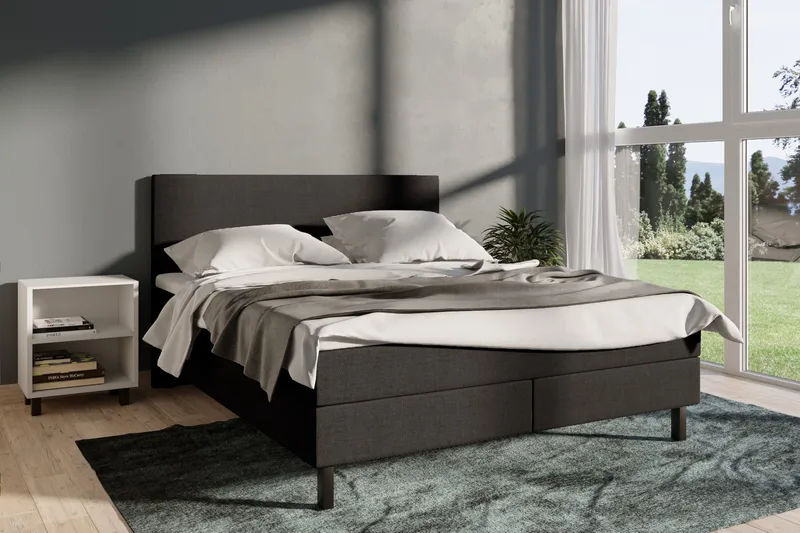 Select No 2 Komplett Sengepakke 160x200 - Mørkegrå/Svarta Ben - Møbler - Senger - Kontinentalsenger
