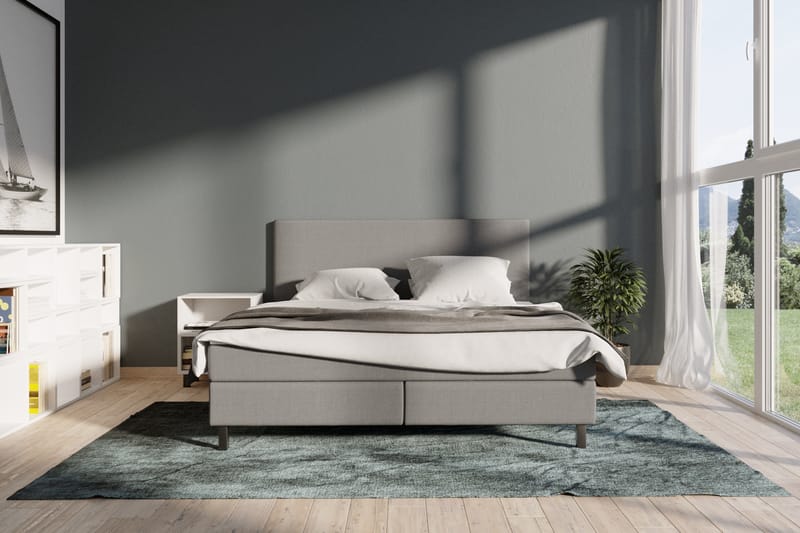 Select No 2 Komplett Sengepakke 180x200 - Lysegrå/Svarta Ben - Møbler - Senger - Komplett sengepakke