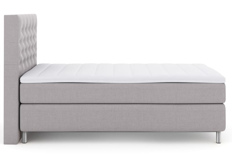 Select No 3 Komplett Sengepakke 120x200 Fast - Lysegrå/Metallben - Møbler - Senger - Kontinentalsenger