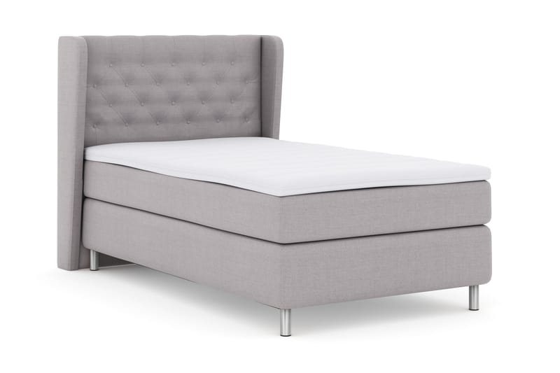 Select No 3 Komplett Sengepakke 120x200 Fast - Lysegrå/Metallben - Møbler - Senger - Kontinentalsenger