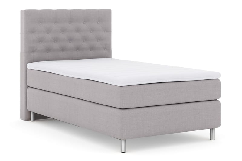 Select No 3 Komplett Sengepakke 120x200 Fast - Lysegrå/Metallben - Møbler - Senger - Kontinentalsenger