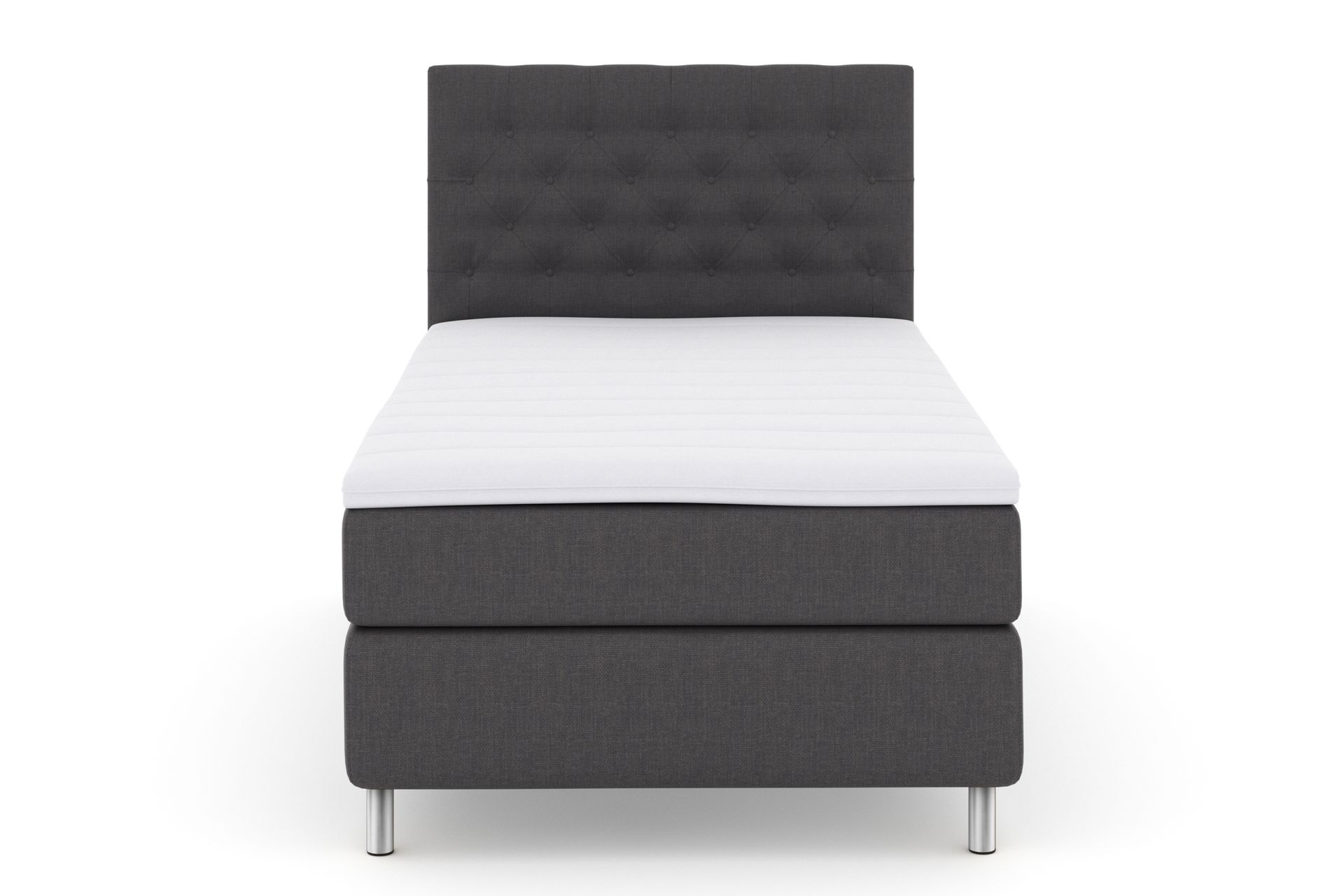 Select No 3 Komplett Sengepakke 120x200 Fast - Mørkegrå/Metallben - Møbler - Senger - Komplett sengepakke