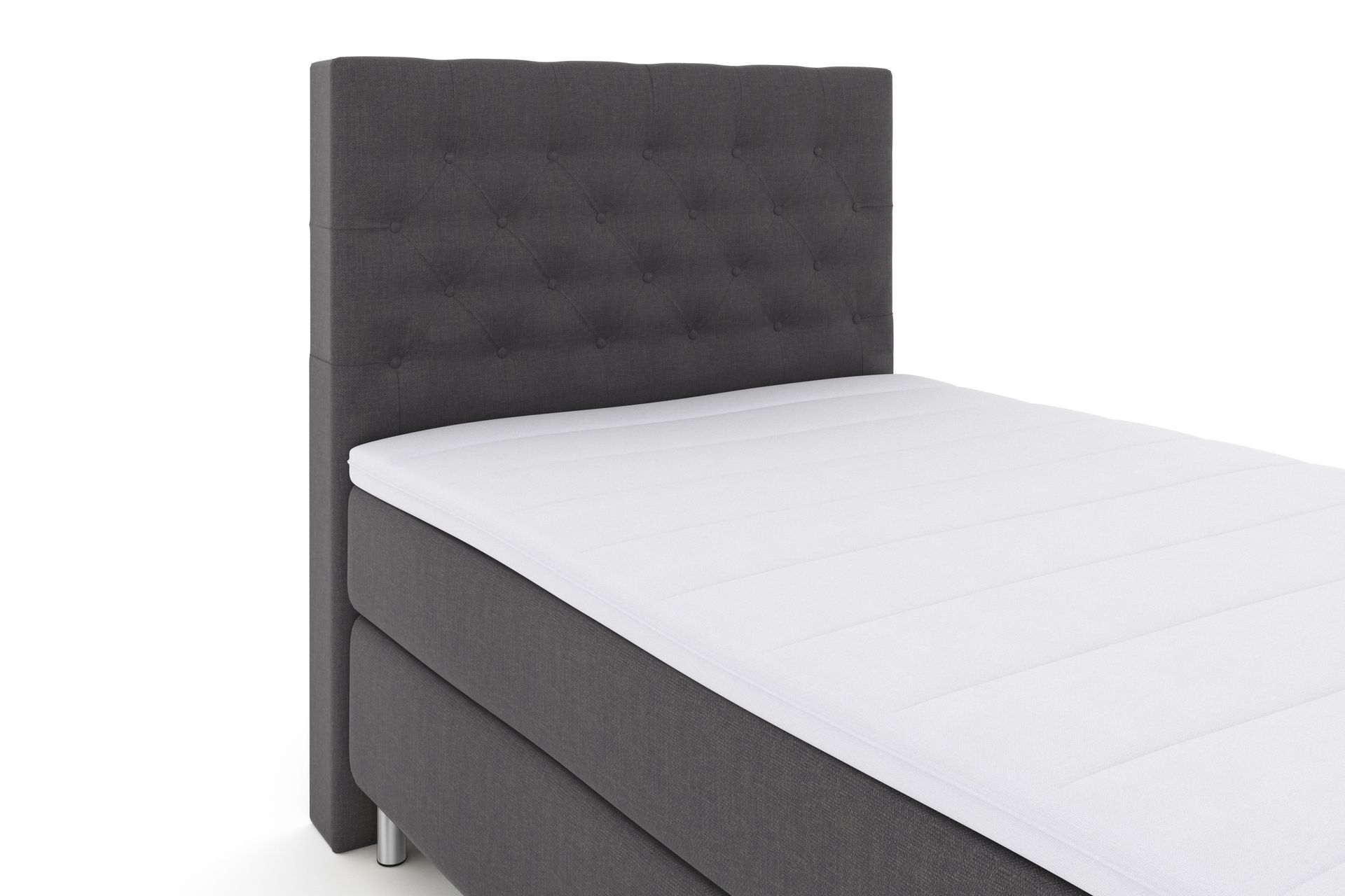 Select No 3 Komplett Sengepakke 120x200 Fast - Mørkegrå/Metallben - Møbler - Senger - Komplett sengepakke