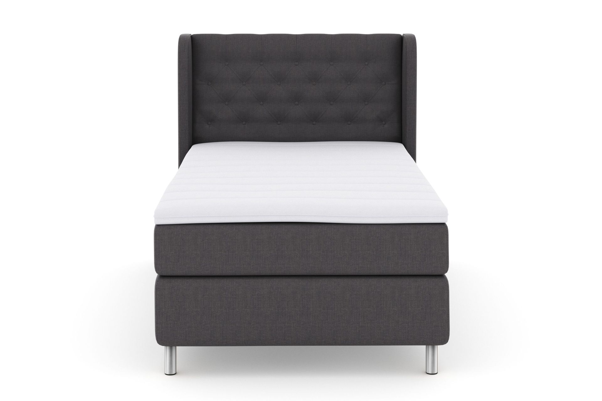 Select No 3 Komplett Sengepakke 120x200 Fast - Mørkegrå/Metallben