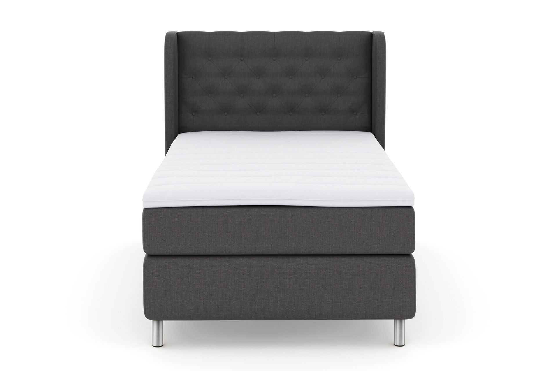 Select No 3 Komplett Sengepakke 120x200 Fast - Mørkegrå/Metallben - Møbler - Senger - Komplett sengepakke