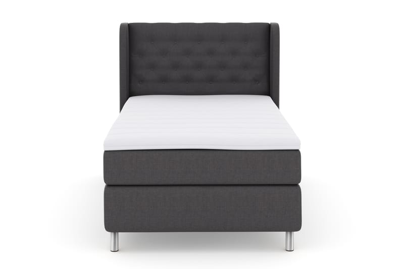 Select No 3 Komplett Sengepakke 120x200 Fast - Mørkegrå/Metallben - Møbler - Senger - Komplett sengepakke