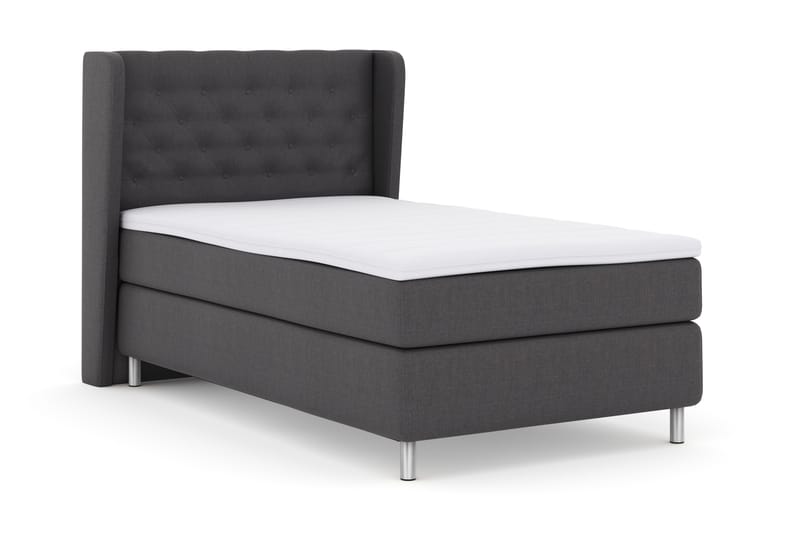 Select No 3 Komplett Sengepakke 120x200 Fast - Mørkegrå/Metallben - Møbler - Senger - Komplett sengepakke