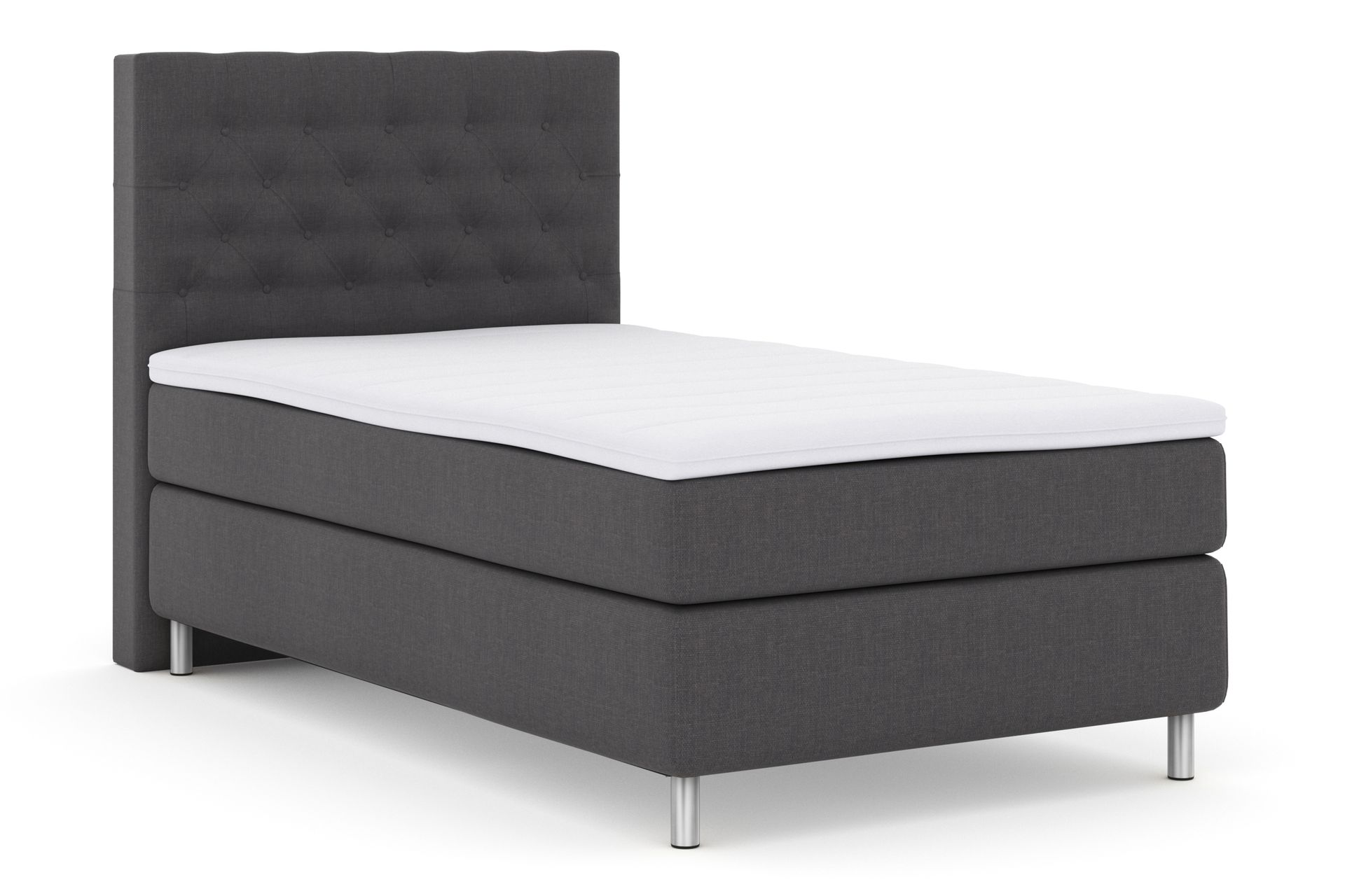 Select No 3 Komplett Sengepakke 120x200 Fast - Mørkegrå/Metallben - Møbler - Senger - Komplett sengepakke