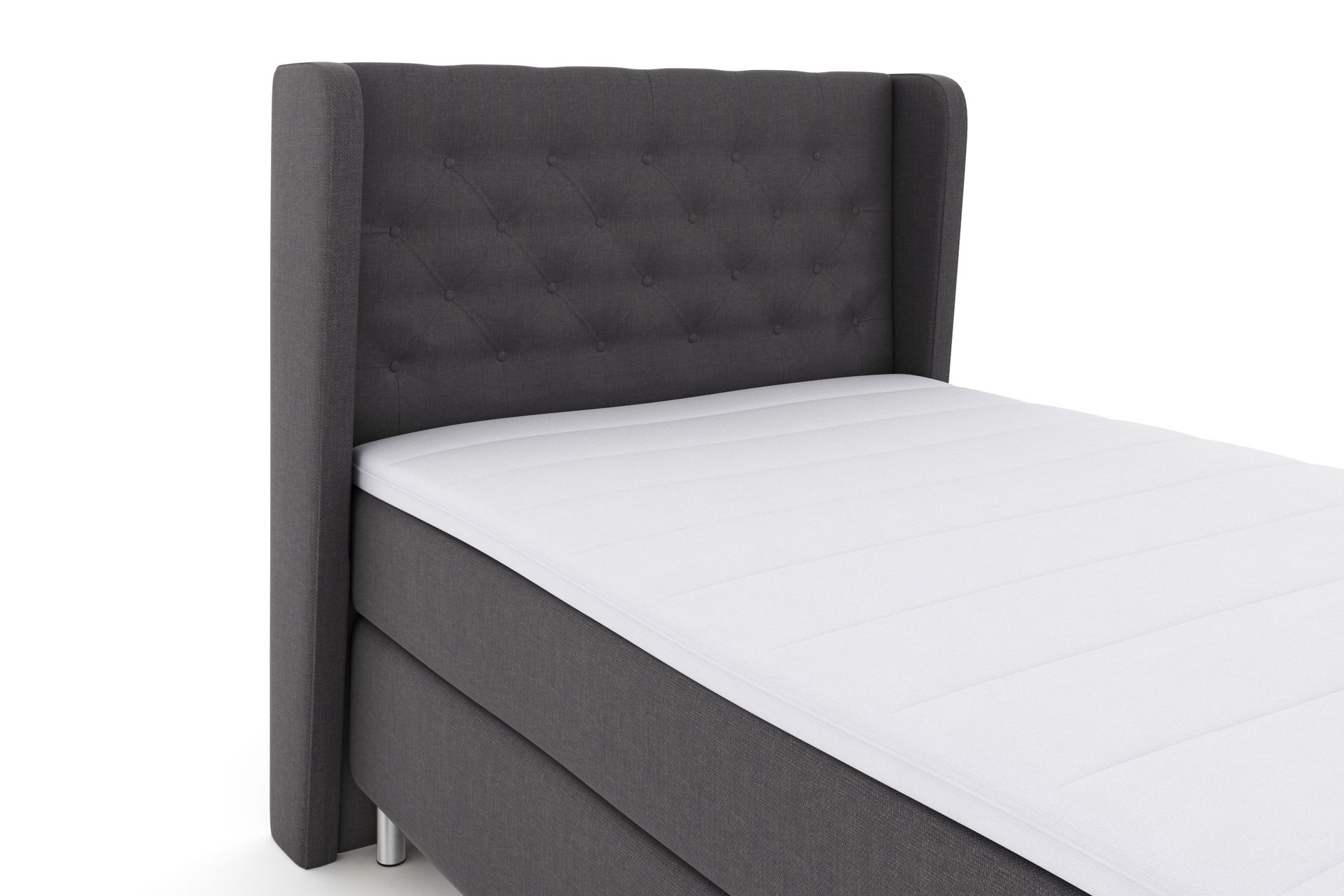 Select No 3 Komplett Sengepakke 120x200 Fast - Mørkegrå/Metallben - Møbler - Senger - Komplett sengepakke