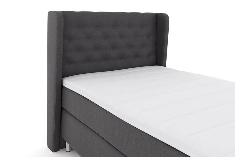 Select No 3 Komplett Sengepakke 120x200 Fast - Mørkegrå/Metallben - Møbler - Senger - Komplett sengepakke
