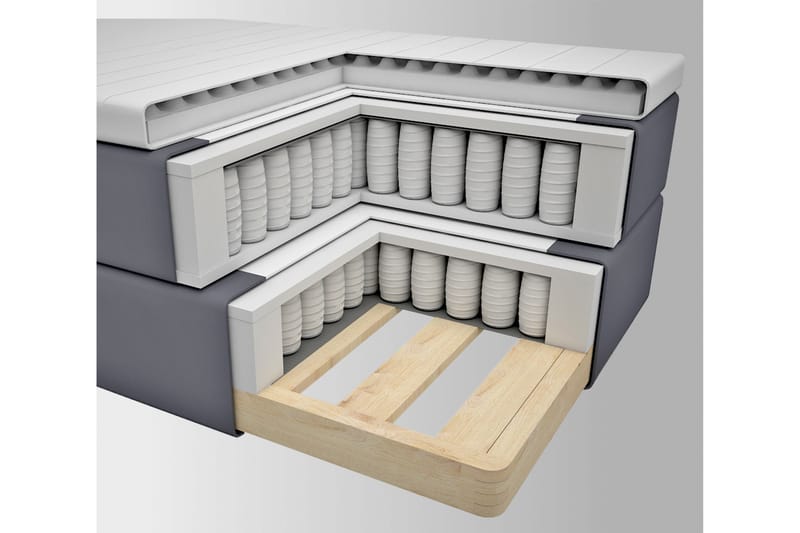 Select No 3 Komplett Sengepakke 120x200 Fast - Mørkegrå/Metallben - Komplett sengepakke - Kontinentalsenger