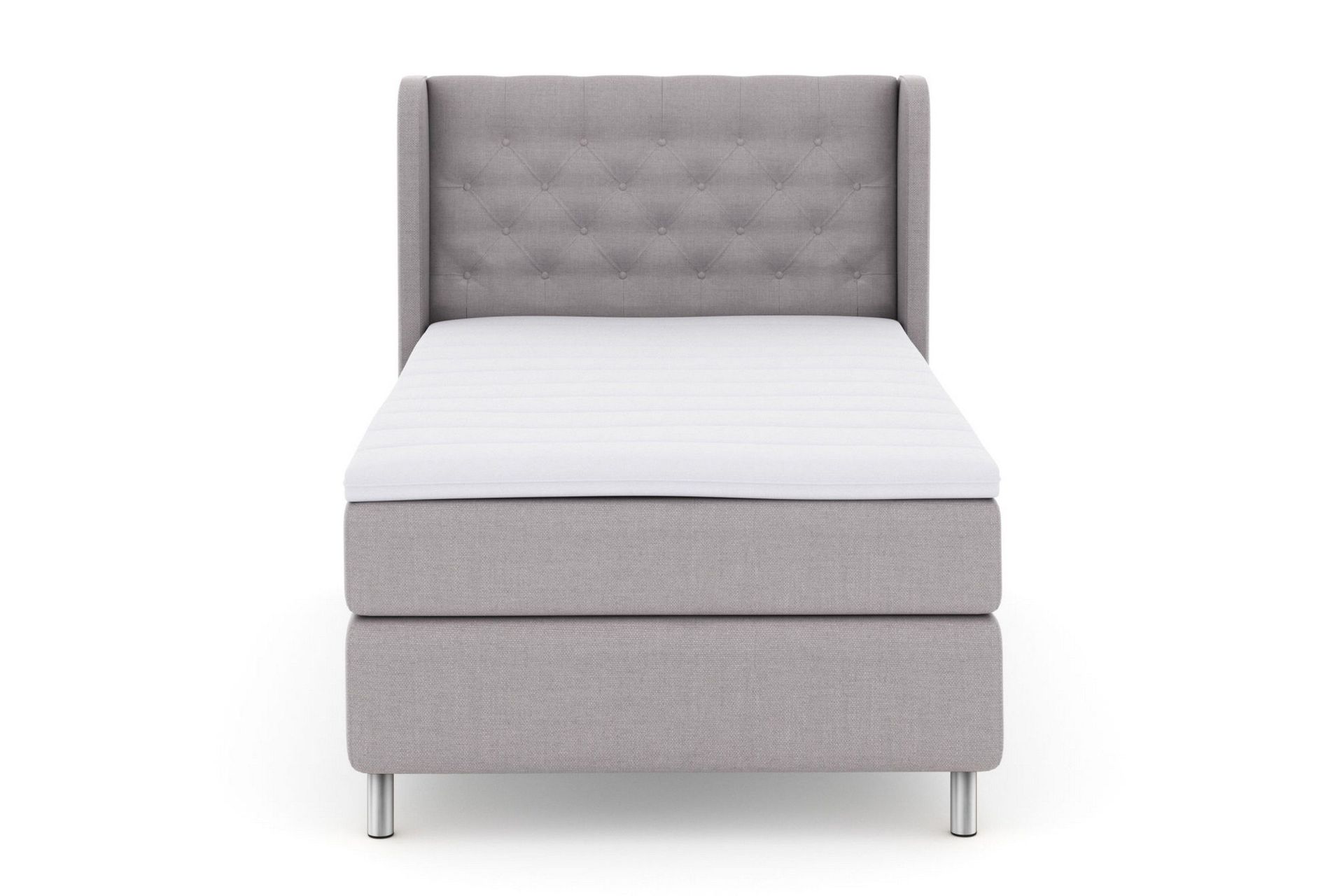 Select No 3 Komplett Sengepakke 120x200 Medium - Lysegrå/Metallben