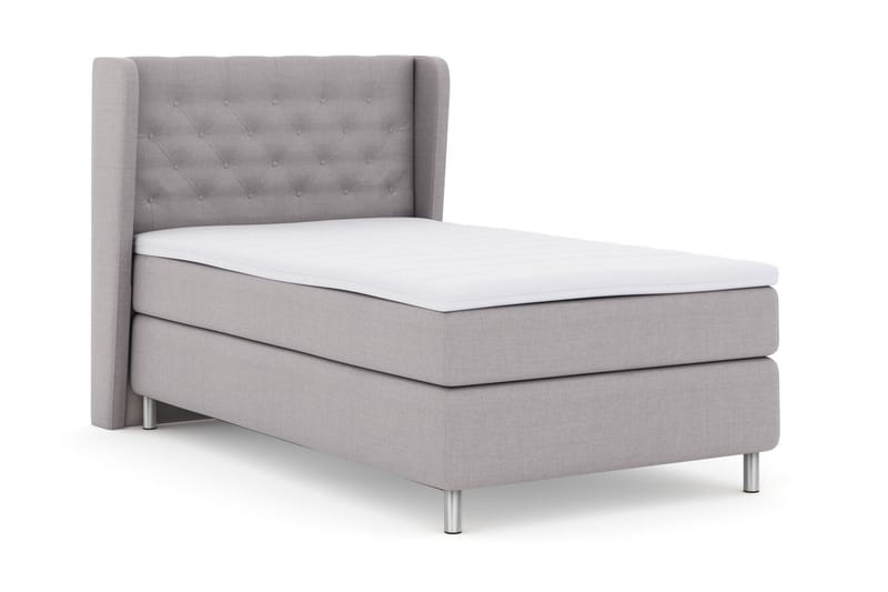Select No 3 Komplett Sengepakke 120x200 Medium - Lysegrå/Metallben - Møbler - Senger - Kontinentalsenger