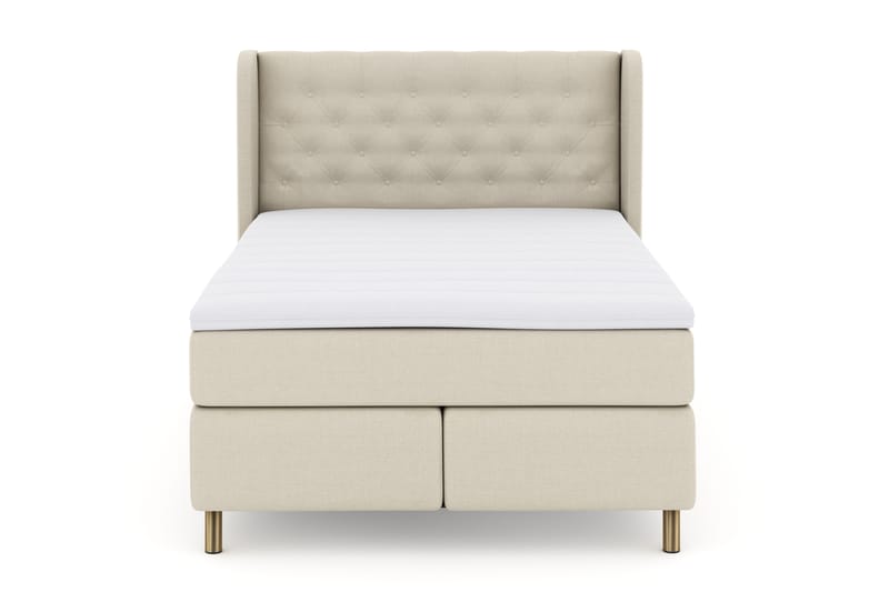 Select No 3 Komplett Sengepakke 140x200 Fast - Beige/Kobberben - Møbler - Senger - Komplett sengepakke