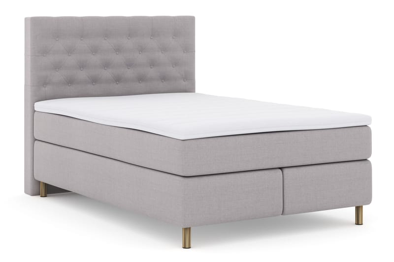 Select No 3 Komplett Sengepakke 140x200 Fast - Lysegrå/Kobberben - Møbler - Senger - Kontinentalsenger