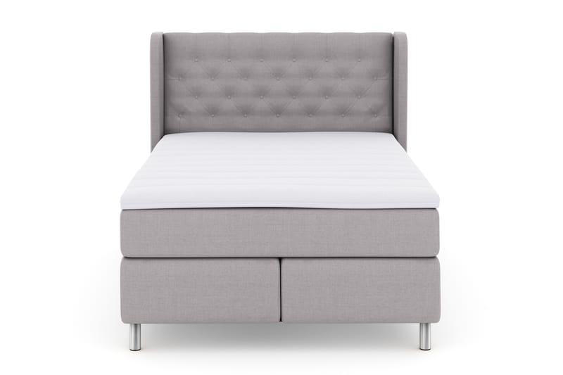Select No 3 Komplett Sengepakke 140x200 Fast - Lysegrå/Metallben - Møbler - Senger - Komplett sengepakke