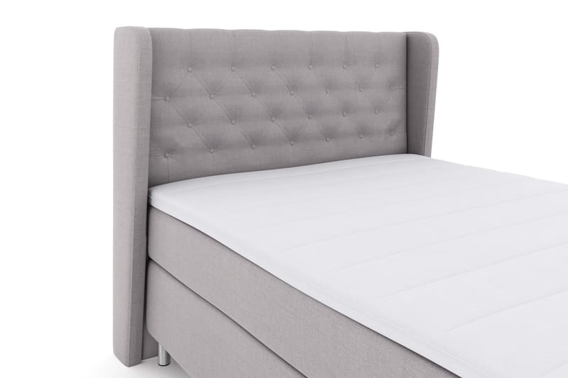 Select No 3 Komplett Sengepakke 140x200 Fast - Lysegrå/Metallben - Møbler - Senger - Kontinentalsenger