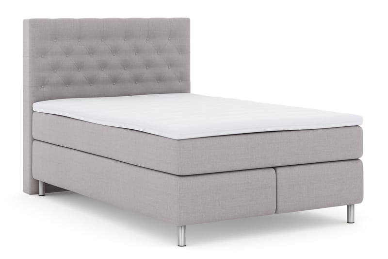 Select No 3 Komplett Sengepakke 140x200 Fast - Lysegrå/Metallben - Møbler - Senger - Komplett sengepakke