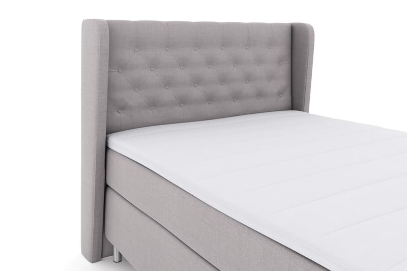 Select No 3 Komplett Sengepakke 140x200 Fast - Lysegrå/Metallben - Møbler - Senger - Komplett sengepakke