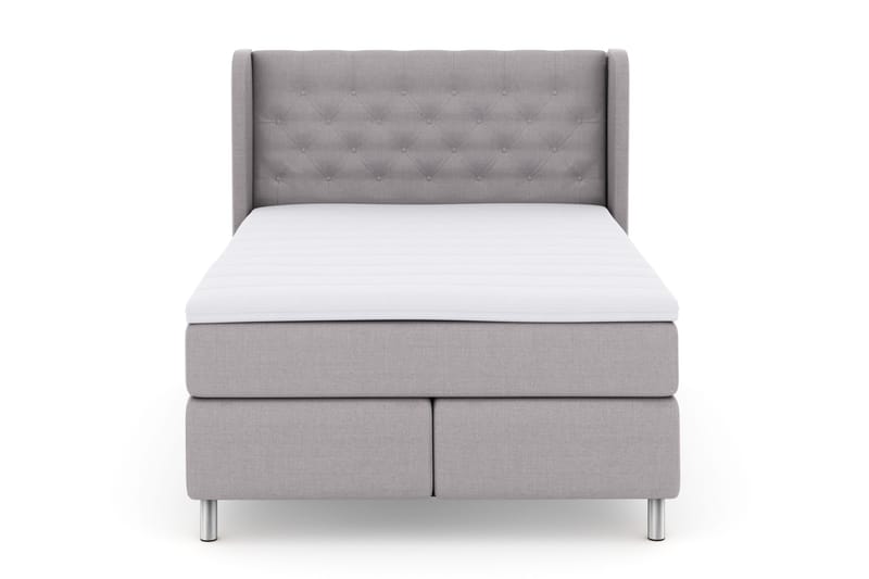 Select No 3 Komplett Sengepakke 140x200 Fast - Lysegrå/Metallben - Møbler - Senger - Kontinentalsenger