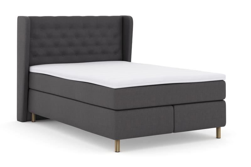 Select No 3 Komplett Sengepakke 140x200 Fast - Mørkegrå/Kobberben - Møbler - Senger - Komplett sengepakke