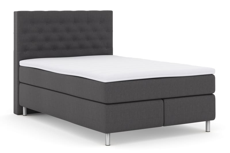 Select No 3 Komplett Sengepakke 140x200 Fast - Mørkegrå/Metallben - Møbler - Senger - Komplett sengepakke