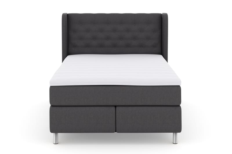 Select No 3 Komplett Sengepakke 140x200 Fast - Mørkegrå/Metallben - Møbler - Senger - Komplett sengepakke